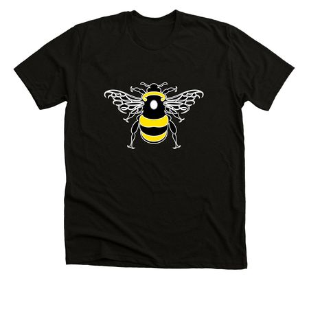 A black shirt with a yellow and white bee, a past IECC conference T shirt